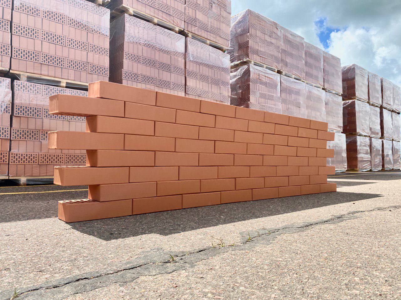 Кирпич керамический облицовочный пустотелый одинарный гладкий КР-л-пу 1НФ 250x120x65 красный M200